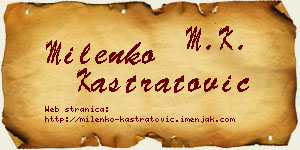Milenko Kastratović vizit kartica